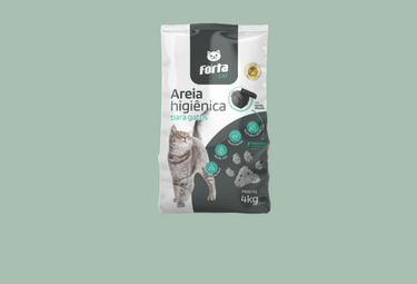 Areia Higiênica Para Gatos Com Carvão Ativado Forta Cat